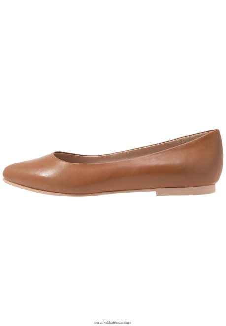 Anna Field Women Leather Ballet Pumps Cognac H42J4Z2066