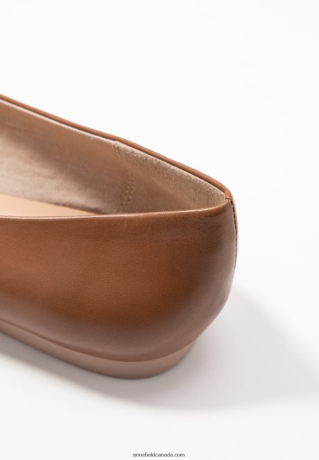 Anna Field Women Leather Ballet Pumps Cognac H42J4Z2066