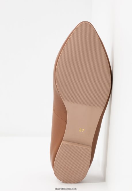 Anna Field Women Leather Ballet Pumps Cognac H42J4Z2066