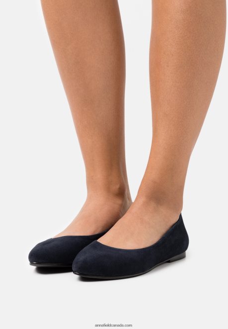 Anna Field Women Leather Ballet Pumps Dark Blue H42J4Z2084