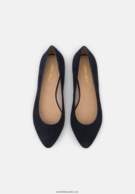 Anna Field Women Leather Ballet Pumps Dark Blue H42J4Z2084