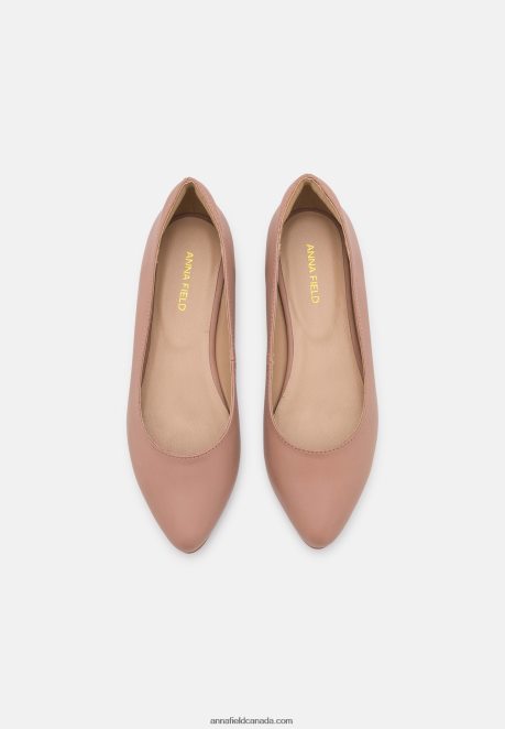 Anna Field Women Leather Ballet Pumps Light Pink H42J4Z2128