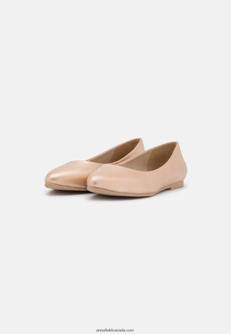 Anna Field Women Leather Ballet Pumps Rose Gold Coloured H42J4Z2110