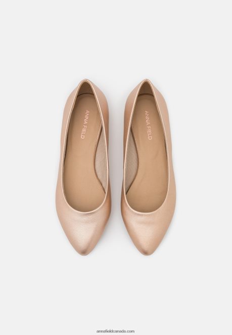 Anna Field Women Leather Ballet Pumps Rose Gold Coloured H42J4Z2110