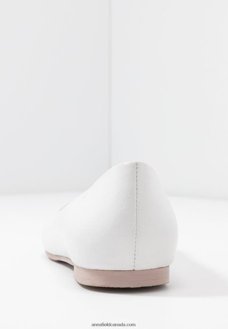 Anna Field Women Leather Ballet Pumps White H42J4Z2072