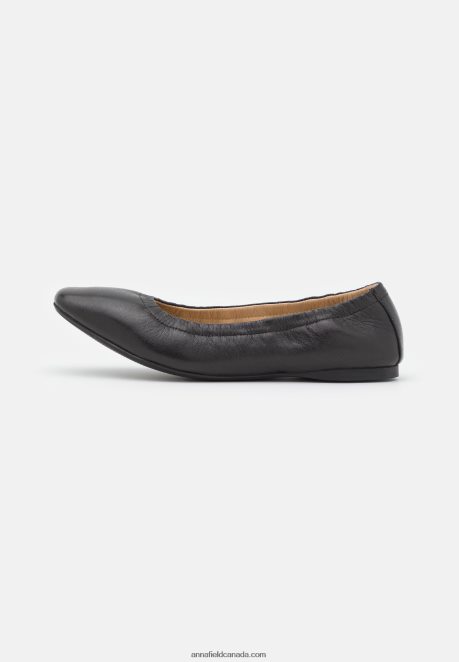Anna Field Women Leather Comfort Ballet Pumps Black H42J4Z2085