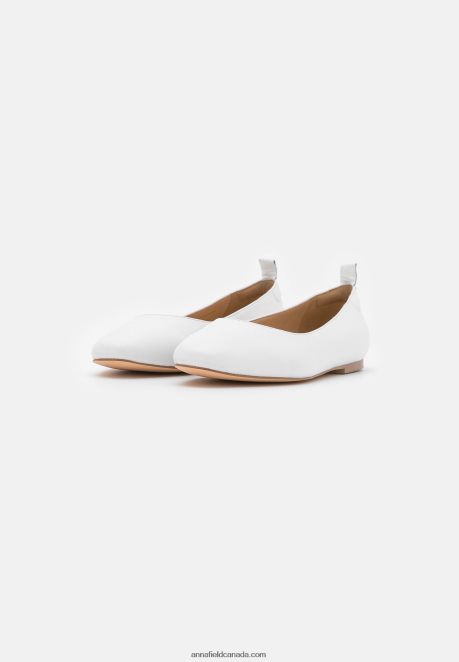Anna Field Women Leather Comfort Ballet Pumps White H42J4Z2100
