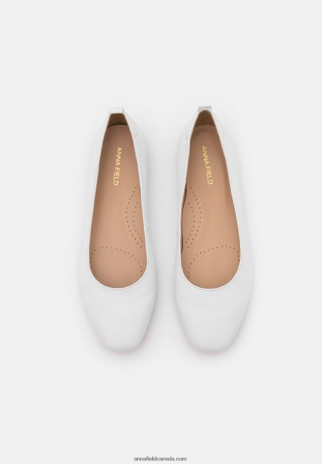 Anna Field Women Leather Comfort Ballet Pumps White H42J4Z2100