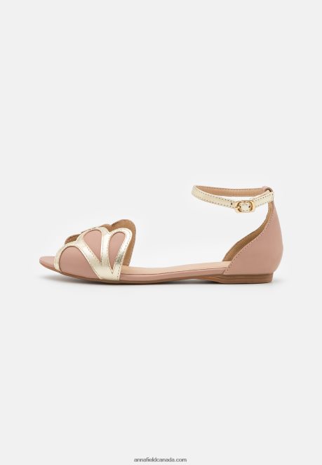 Anna Field Women Leather Peeptoe Ballet Pumps Light Pink H42J4Z2109
