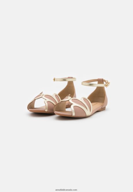 Anna Field Women Leather Peeptoe Ballet Pumps Light Pink H42J4Z2109