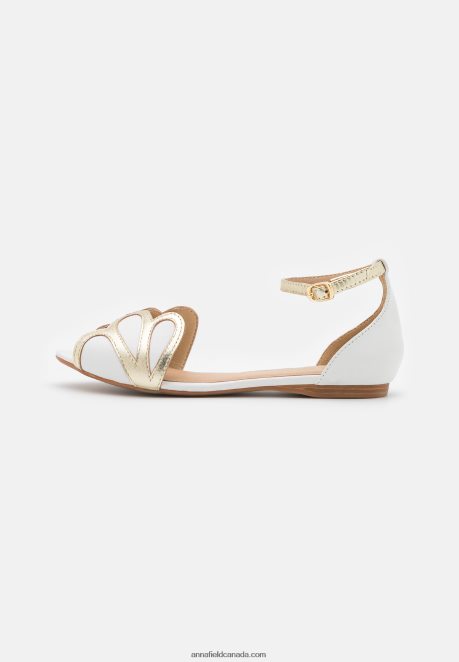 Anna Field Women Leather Peeptoe Ballet Pumps White H42J4Z2087