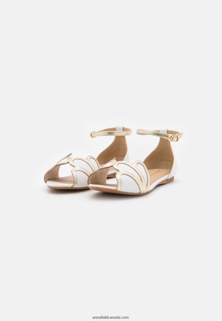 Anna Field Women Leather Peeptoe Ballet Pumps White H42J4Z2087