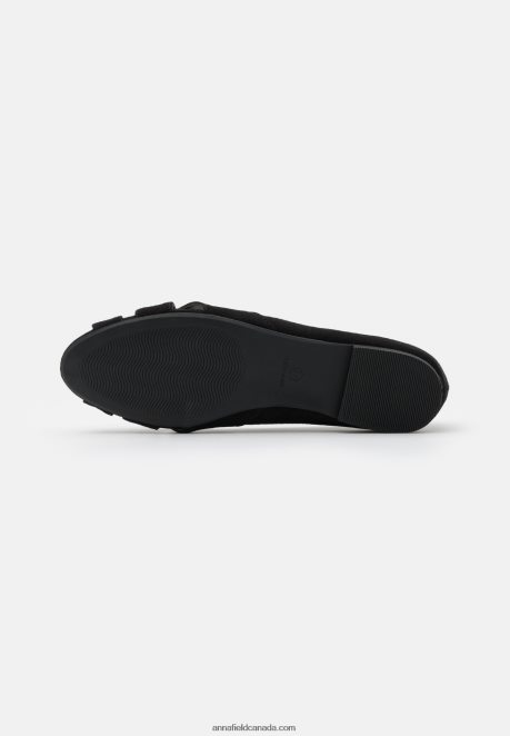 Anna Field Women Peeptoe Ballet Pumps Black H42J4Z2082