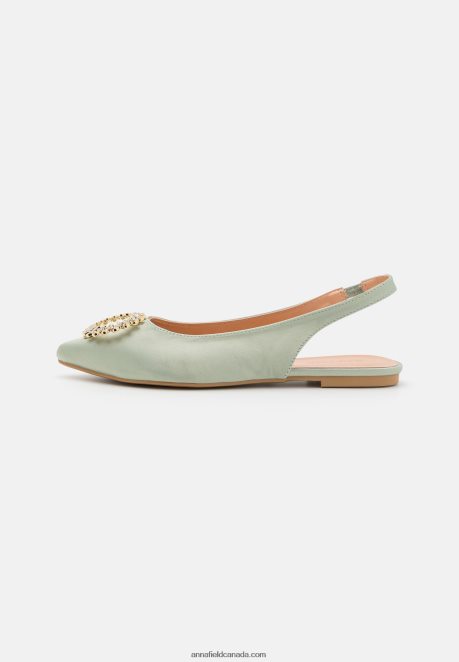 Anna Field Women Slingback Ballet Pumps Green H42J4Z2186