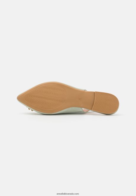 Anna Field Women Slingback Ballet Pumps Green H42J4Z2186