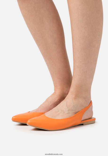 Anna Field Women Slingback Ballet Pumps Orange H42J4Z2184