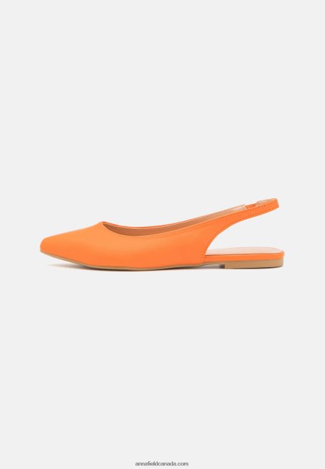 Anna Field Women Slingback Ballet Pumps Orange H42J4Z2184