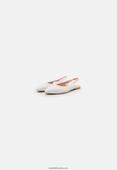 Anna Field Women Slingback Ballet Pumps White H42J4Z2181