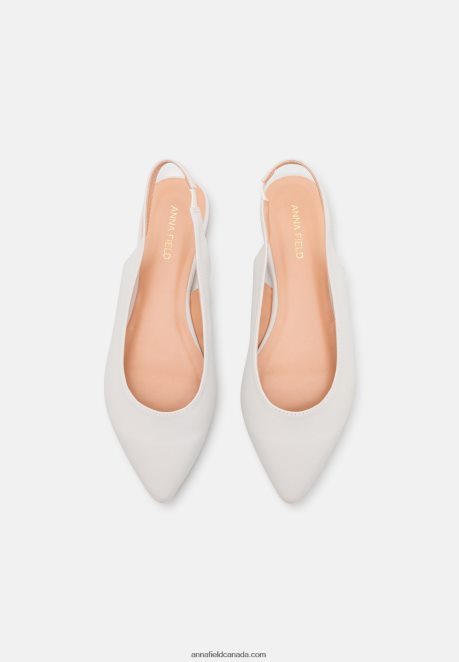 Anna Field Women Slingback Ballet Pumps White H42J4Z2181