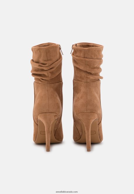 Anna Field Women High Heeled Ankle Boots Cognac H42J4Z2256