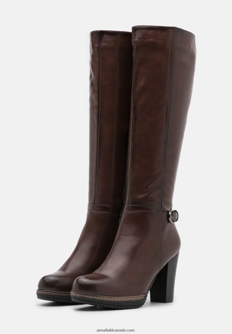 Anna Field Women High Heeled Boots Dark Brown H42J4Z2255