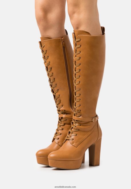 Anna Field Women Lace-Up Boots Cognac H42J4Z2221