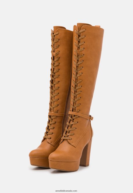 Anna Field Women Lace-Up Boots Cognac H42J4Z2221