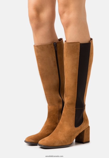 Anna Field Women Leather Boots Cognac H42J4Z2199