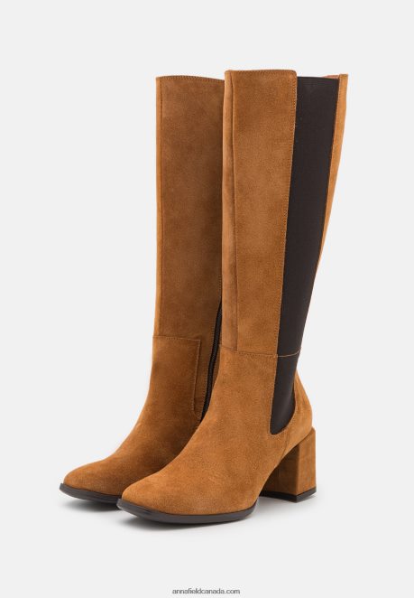 Anna Field Women Leather Boots Cognac H42J4Z2199