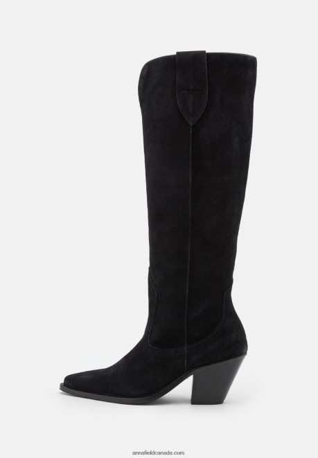 Anna Field Women Leather Cowboy/Biker Boots Black H42J4Z2225