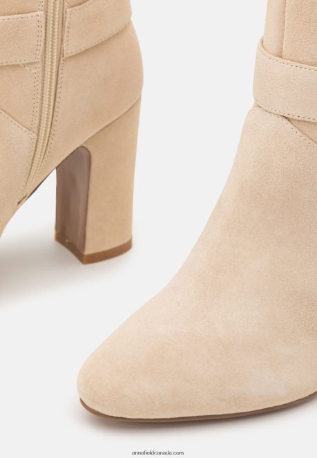 Anna Field Women Leather High Heeled Boots Beige H42J4Z2258