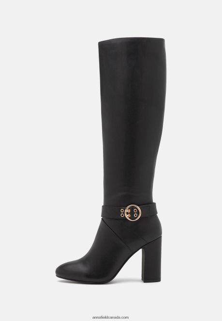 Anna Field Women Leather High Heeled Boots Black H42J4Z2257
