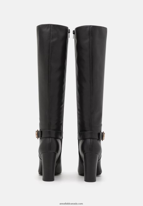 Anna Field Women Leather High Heeled Boots Black H42J4Z2257