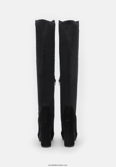 Anna Field Women Leather Over-The-Knee Boots Black H42J4Z2239
