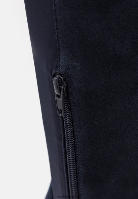 Anna Field Women Leather Over-The-Knee Boots Dark Blue H42J4Z2243