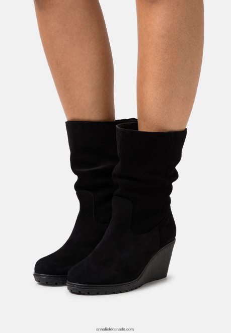 Anna Field Women Leather Winter Boots Black H42J4Z2219