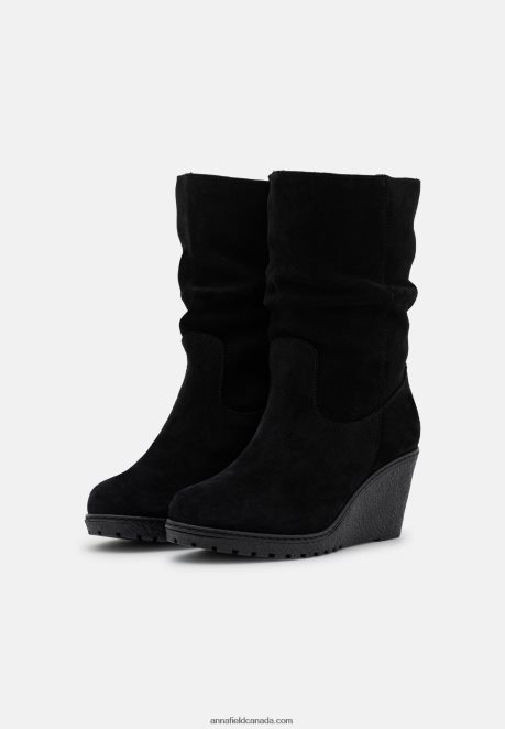 Anna Field Women Leather Winter Boots Black H42J4Z2219