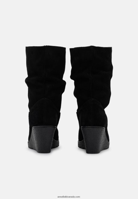 Anna Field Women Leather Winter Boots Black H42J4Z2219
