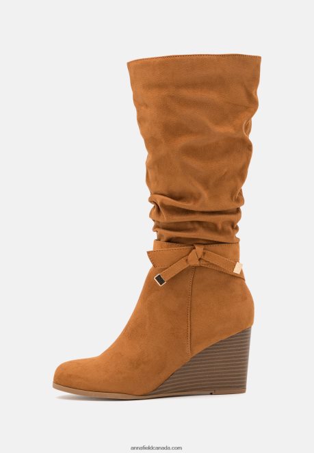 Anna Field Women Wedge Boots Cognac H42J4Z2252