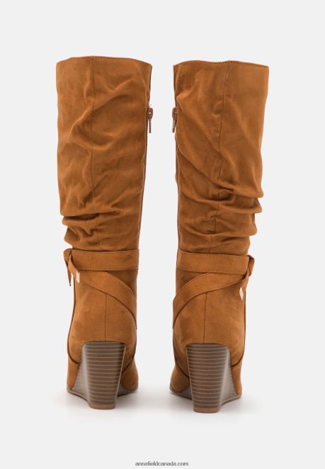 Anna Field Women Wedge Boots Cognac H42J4Z2252