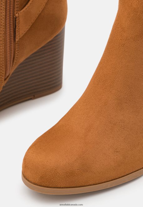 Anna Field Women Wedge Boots Cognac H42J4Z2252