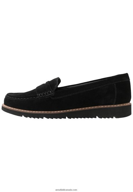 Anna Field Women Comfort Leather Slip-Ons Black H42J4Z1787