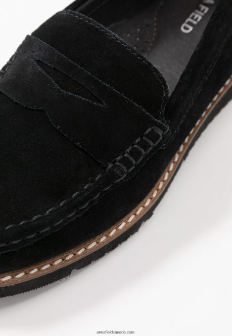 Anna Field Women Comfort Leather Slip-Ons Black H42J4Z1787