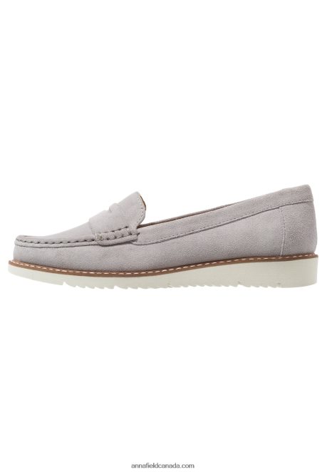 Anna Field Women Comfort Leather Slip-Ons Grey H42J4Z1784