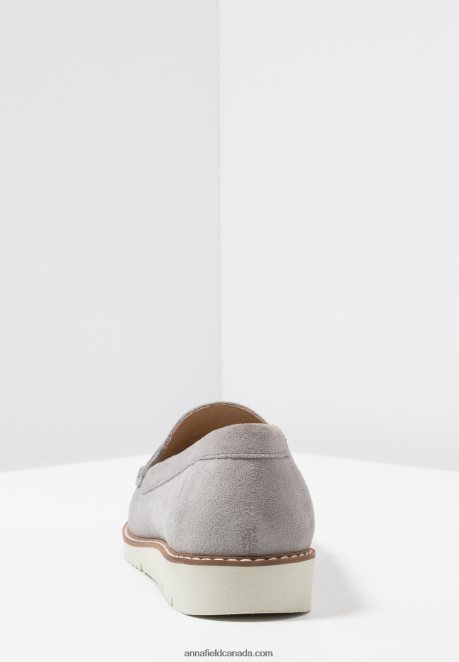Anna Field Women Comfort Leather Slip-Ons Grey H42J4Z1784