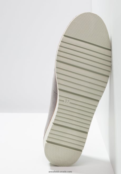 Anna Field Women Comfort Leather Slip-Ons Grey H42J4Z1784