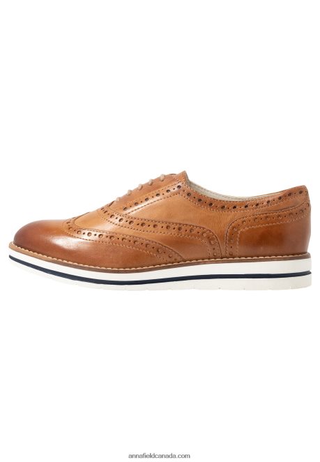 Anna Field Women Leather Casual Lace-Ups Cognac H42J4Z1849