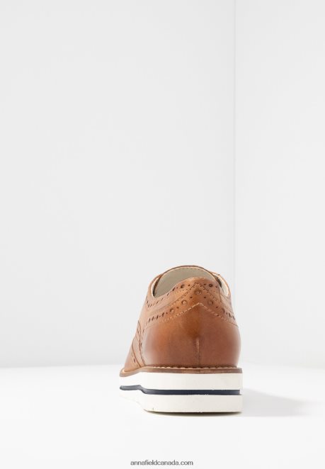 Anna Field Women Leather Casual Lace-Ups Cognac H42J4Z1849