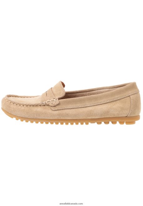 Anna Field Women Leather Moccasins Beige H42J4Z1859