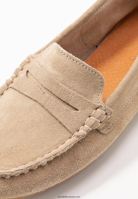 Anna Field Women Leather Moccasins Beige H42J4Z1859